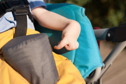 hands of a child with cerebral palsy